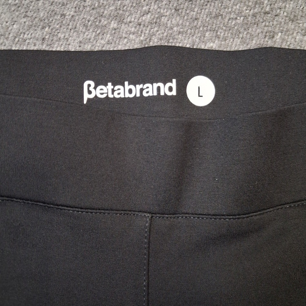 Betabrand Dress Pant Yoga Pant Black Sailor Button Pull On Bootcut Womens Sz L - Picture 3 of 13
